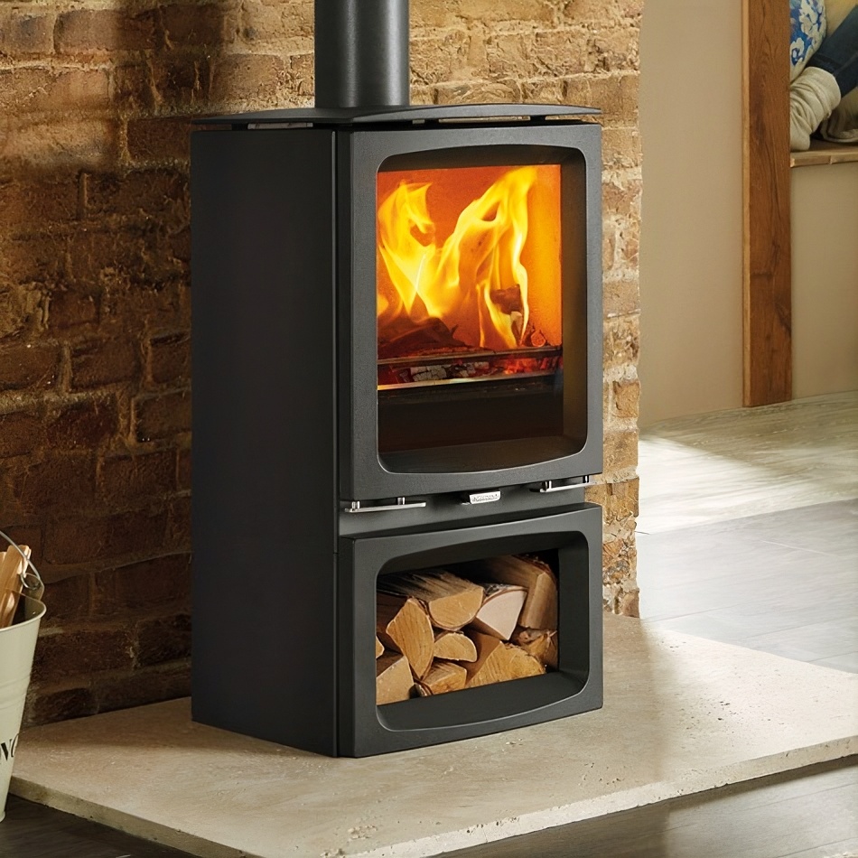 Stovax Vogue Midi, wood or multifuel stove, logstore